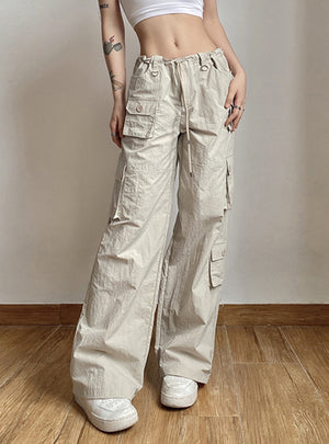 Rope Flanging Multi-pocket Pants