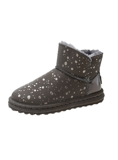 Female Raindrop Velvet Warm Cotton Boots