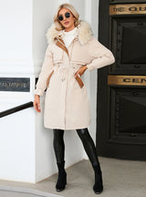 Warm Zippered Fur Collar and Fleece Jacket