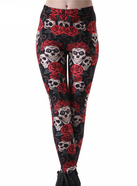 Leggings Pants Digital Printing Funny Skulls Leggings