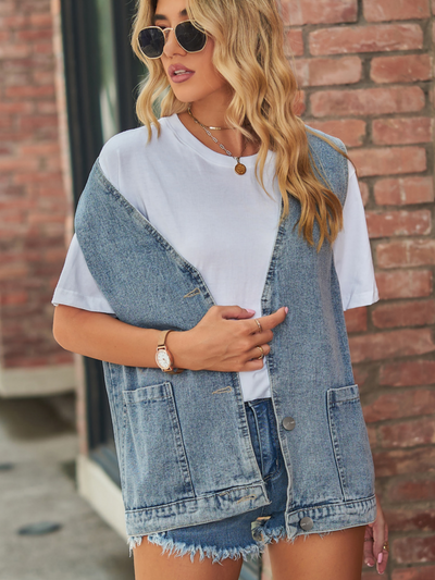 Women Denim Sleeveless Vest