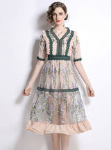 Women Embroidered Bohemian Retro Dress