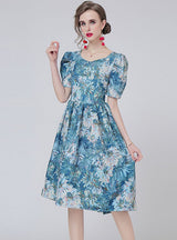 Bubble Sleeve Palace Style Retro Dress