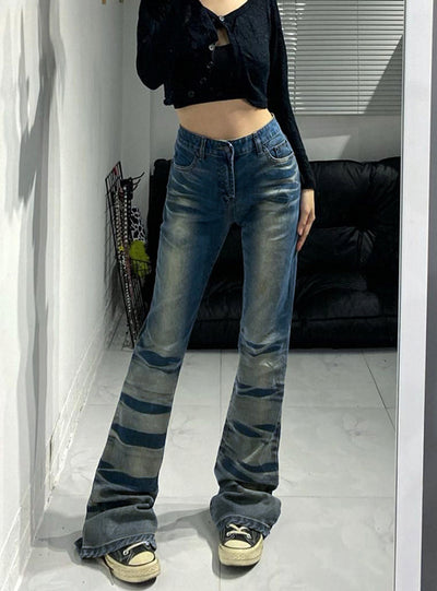 Women Retro-waist Jeans Micro Pants