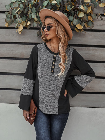 Spliced Loose Shirts and Casual Tops