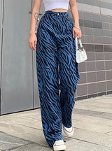 Printed Street Loose Casual Straight Pants