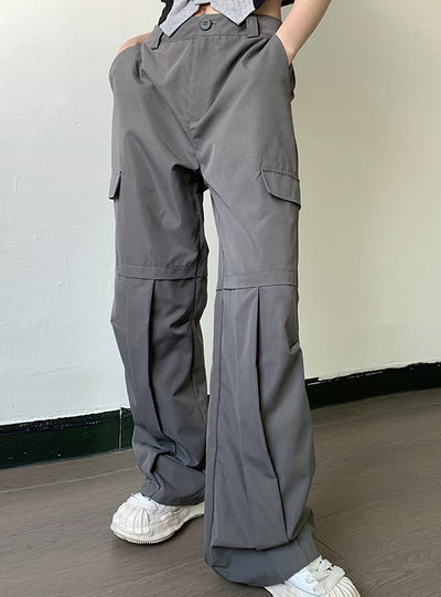 Loose Waist Pocket Frock Pant