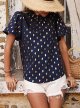 Printed Short-sleeved Polka-dot Shirt