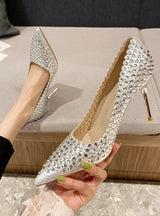 Thin-heeled Pointed Hollow High-heeled Shoes