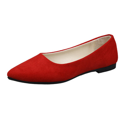 Pointed Suede Large Size Flat Shoes