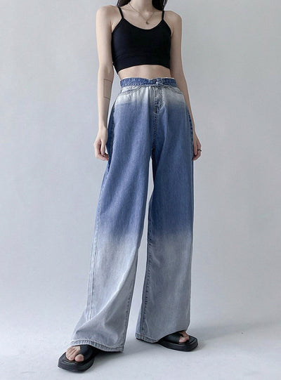 Gradient Jeans Straight Casual Pants