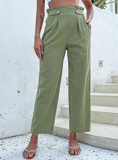 Elastic Nine-point Straight Pants