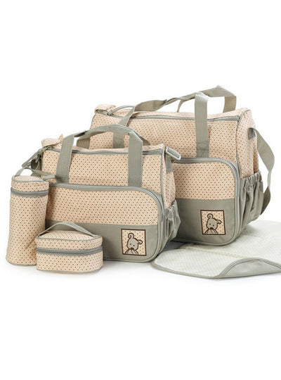 5pcs Baby Diaper Bag Suits For Mom Baby Bottle Holder