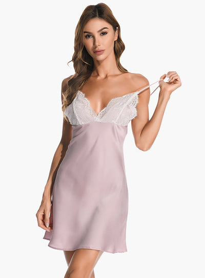 Silk Sexy Sling Nightdress Suit