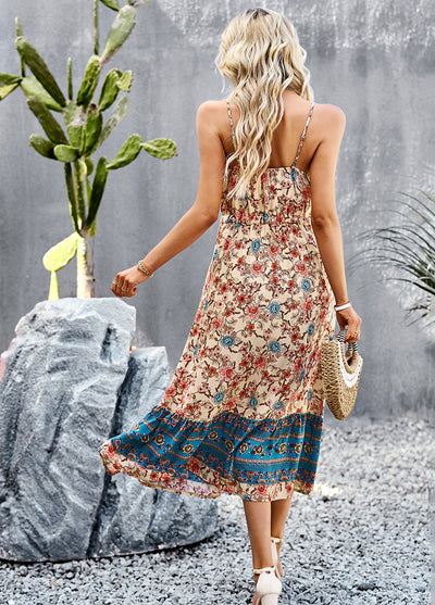 Bohemian Holiday Style Split Dress