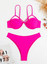 Women Solid Color Beach Bikini