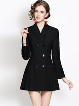 Short Suit Double Breasted Collar Dress