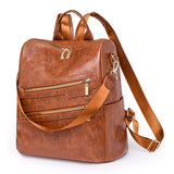 Soft PU Retro Casual Ladies Backpack