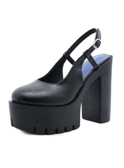 Round-head Waterproof Platform Shallow Heel Sandals