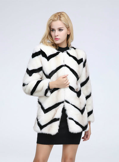 Imitation Mink Medium And Long-Sleeved Fur Coat