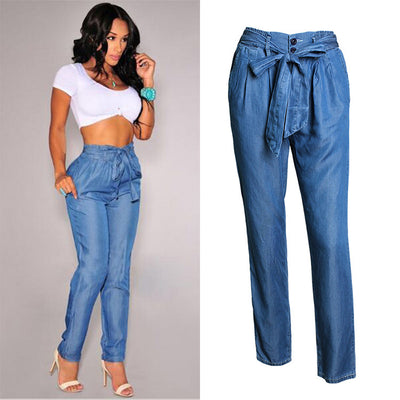 High Elastic Waist Wide Legs Jeans