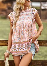 Loose Printed Short Sleeve Shirt