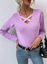 Cross-strap Openwork Sweater