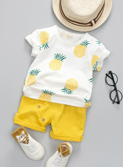 Printed Fruit Sports Suit For A Boy T-Shirt + Shorts 