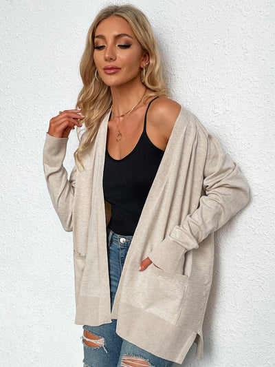 Loose Leisure Pocket Long Sleeve Cardigan Sweater