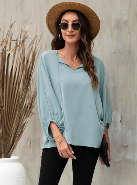 Loose Top Bat Sleeve Chiffon Shirt