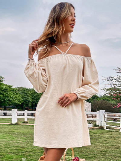 Loose Casual Straps Long Sleeve Dress