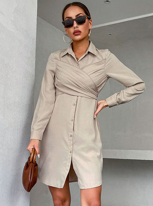 Long-sleeved Cardigan Long Lapel Ddress