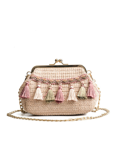 Bohemian Hasp Straw Bags Women Beach Shoulder Bags