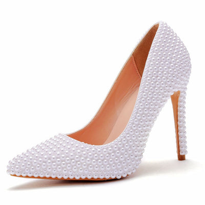 High-heeled Pearls Wedding Shoes