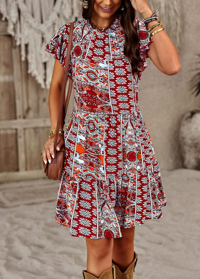 Bohemian Holiday Print Dress