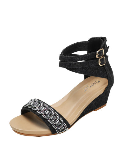 Wedge-heeled Diamond Gladiator Sandals