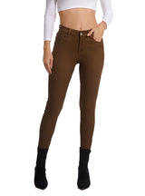 High-elastic Brown Casual Nine-minute Pants