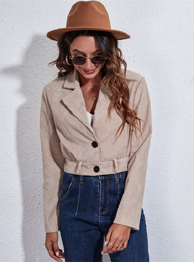 Collar Corduroy Jacket Long Sleeve Jacket