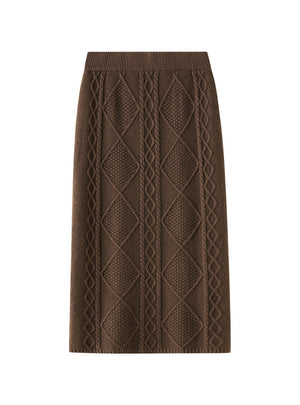 Twist Rhombus Knitted Skirt