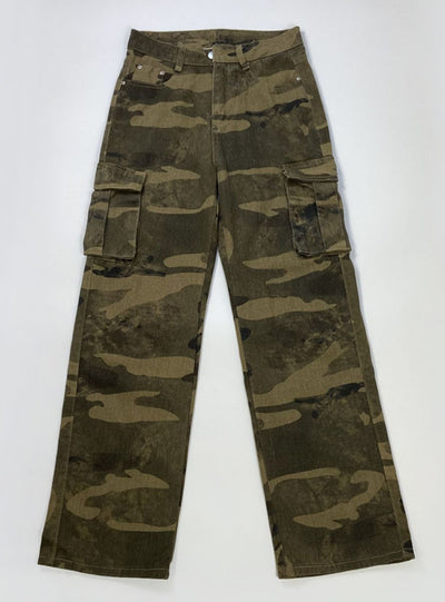 Army Green Slim Straight Jeans