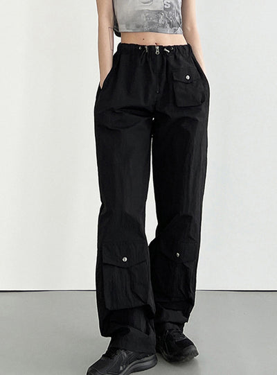 Sports High Waist Elastic Waist Pant