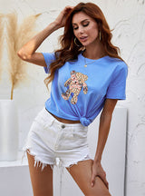 Round Neck Casual Loose Short Sleeve