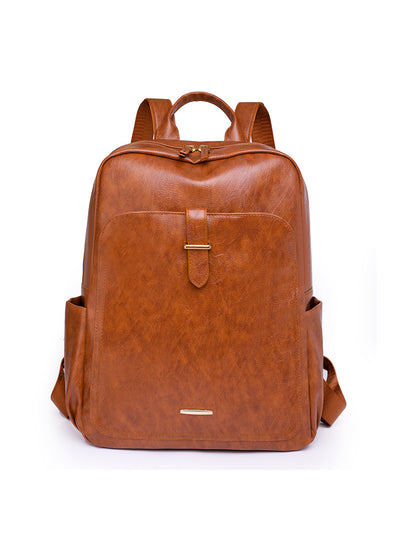 Retro PU Travel Large Capacity Backpack