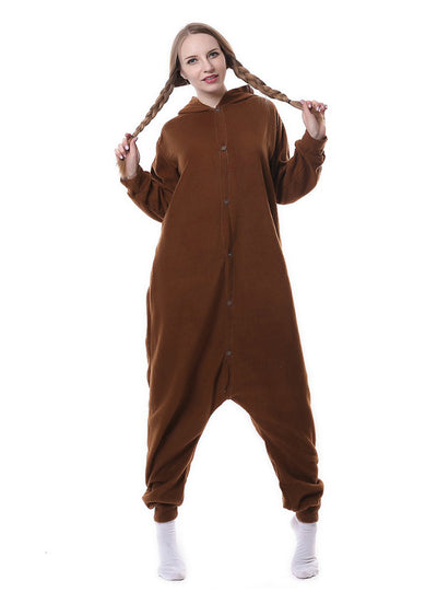 Brown Bear Animal Costumes Onesie Pajama For Women