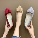 Women's Suede Bow Flat Shoes