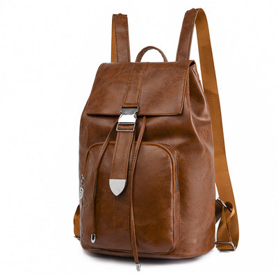 Soft PU Retro Casual Ladies Backpack