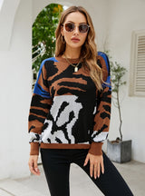 Loose Contrast Tiger Sweater