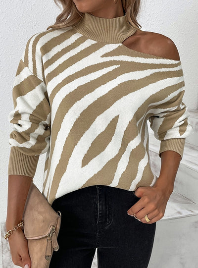 Women Pullover Tiger Print Sweater