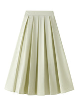 Retro Pleated Design Elastic High Waist Skirt