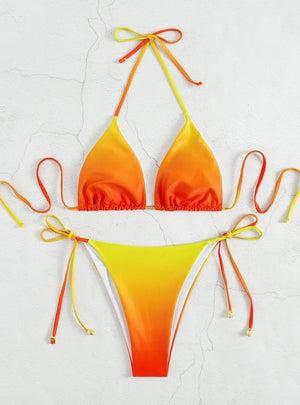 Tie-dyed Gradient Bikini Swimwear